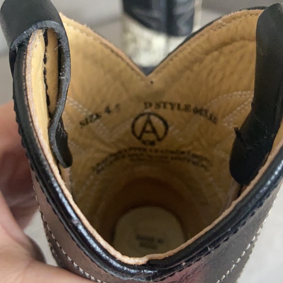 ACME Leather Snake Pattern Black White Cowboy Boot - Picture 4 of 4